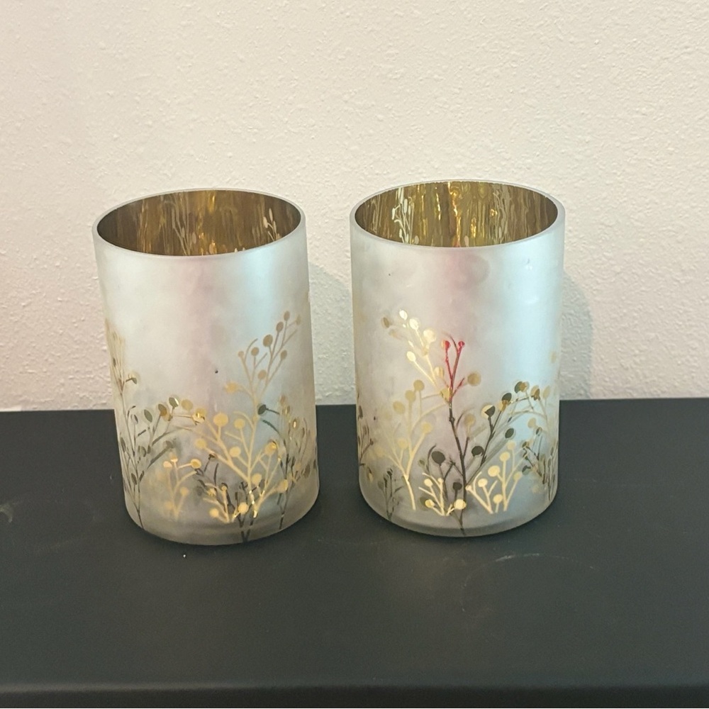 Elegant Gold and Cream Candle Holders